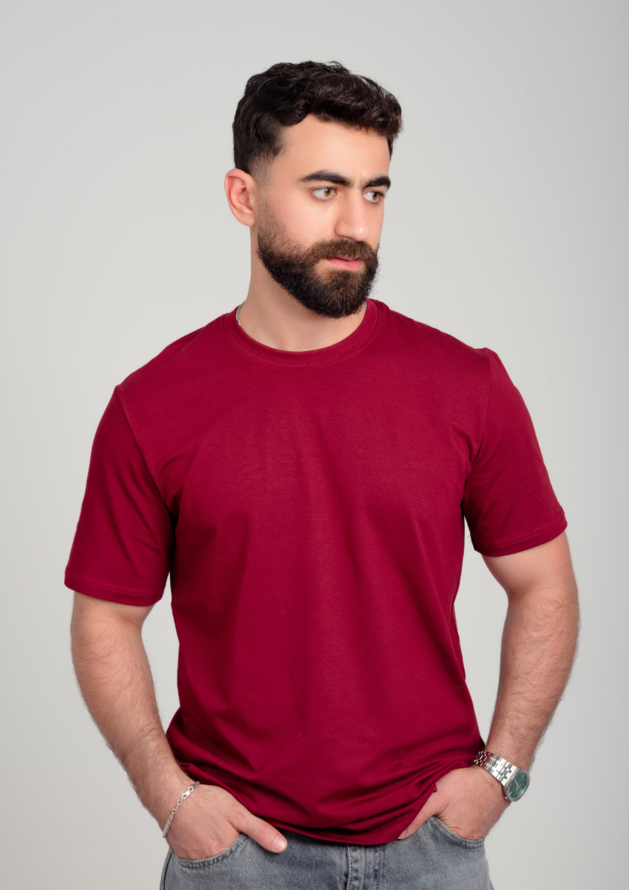 Men’s Regular Fit Essential T-Shirt – Burgundy