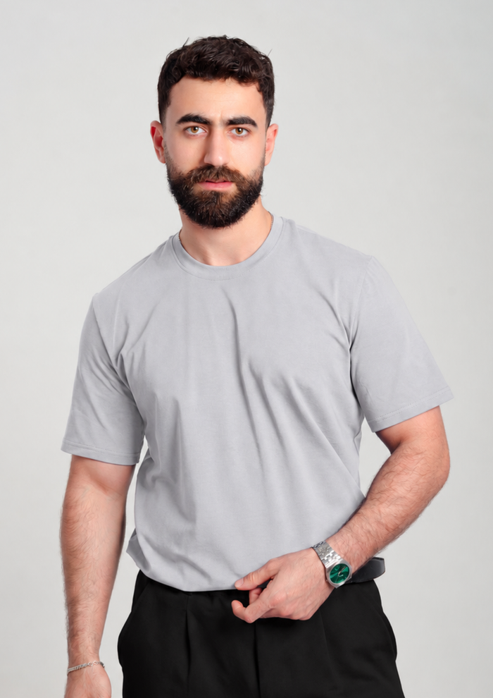 Men’s Regular Fit Essential T-Shirt – Light Gray