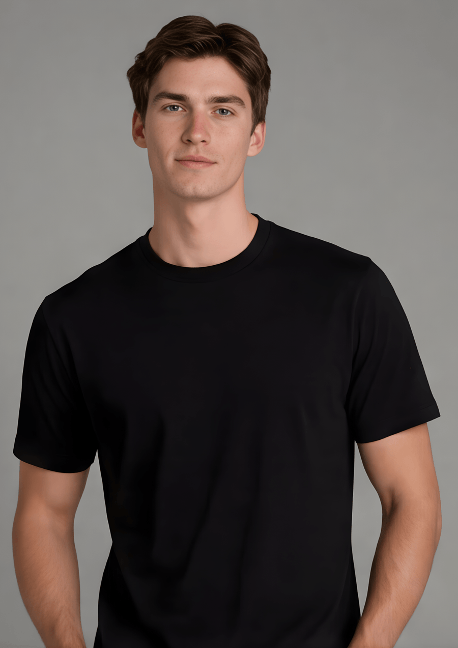 Men’s Essential Cotton Regural Fit T-Shirt – Black