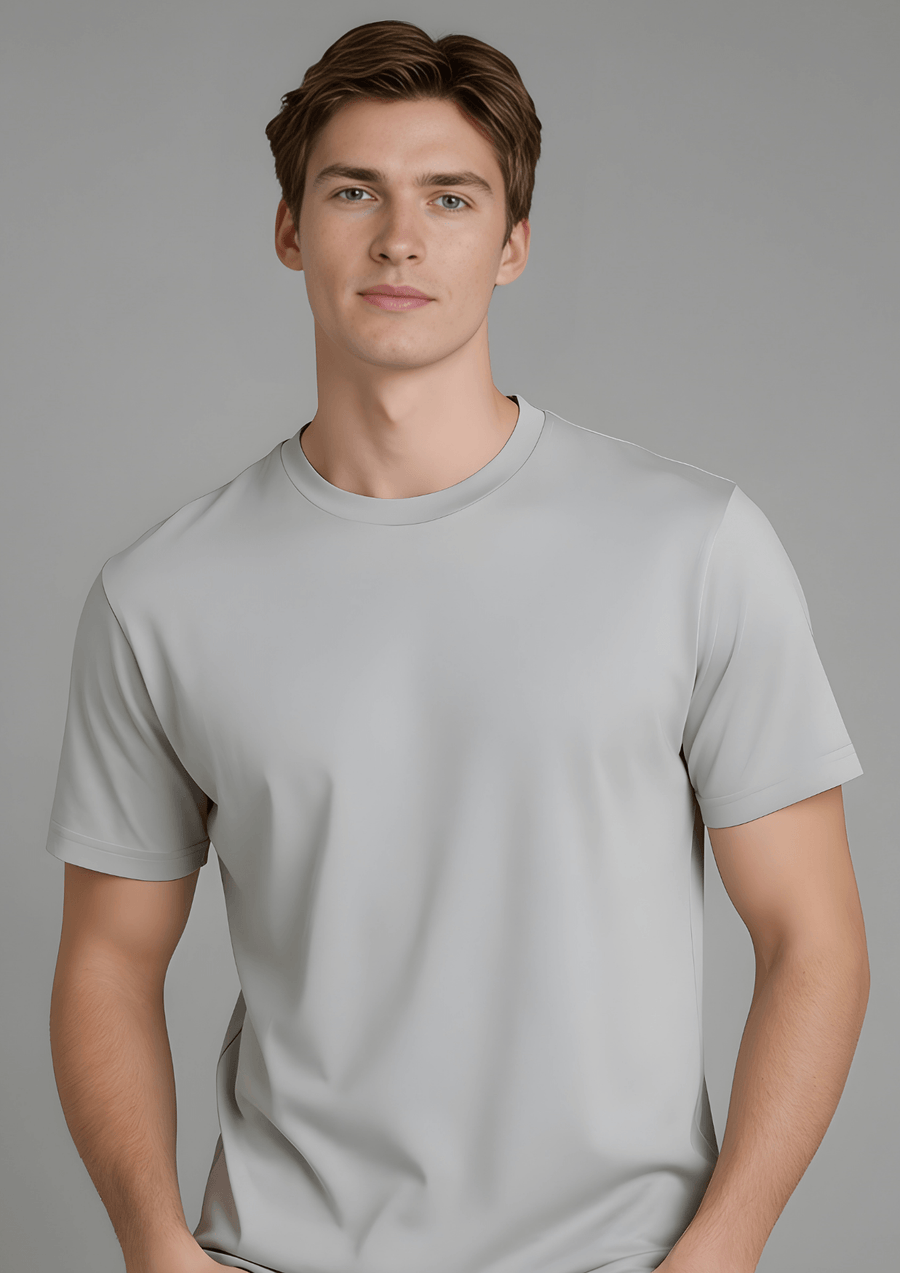 Men’s Essential Cotton Regural Fit T-Shirt – Light Grey
