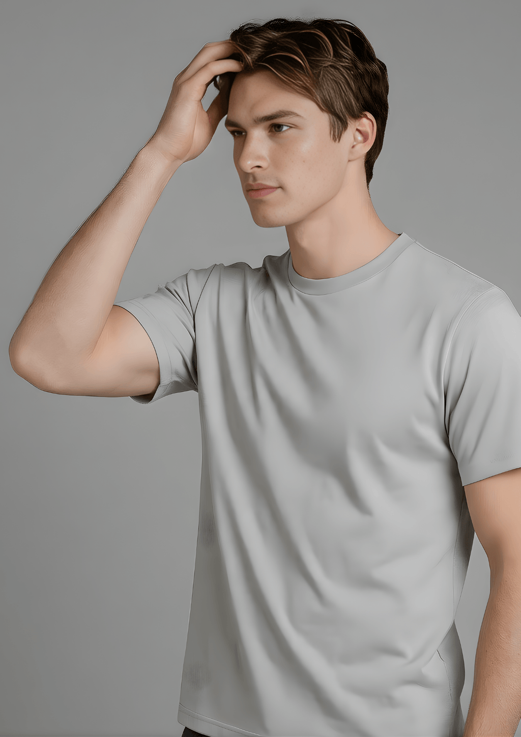 Men’s Essential Cotton Regural Fit T-Shirt – Light Grey