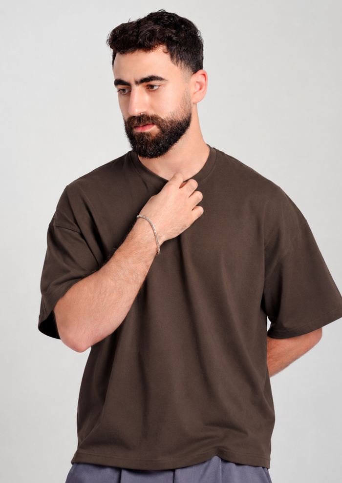 Men’s Oversized Essential T-Shirt – Brown