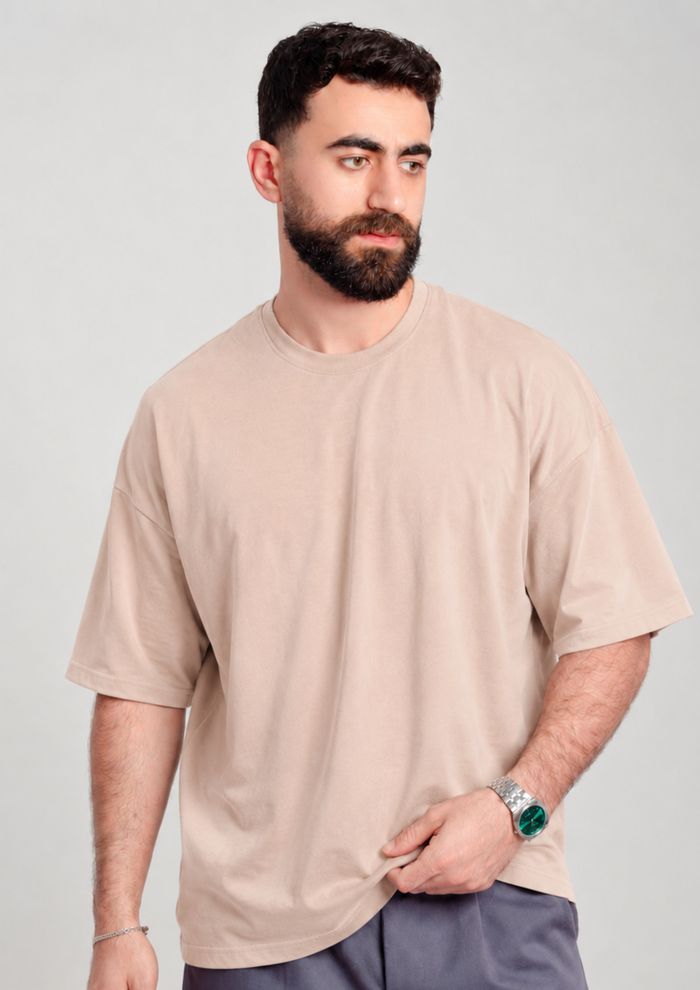 Men’s Oversized Essential T-Shirt – Beige