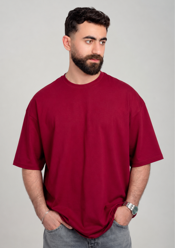 Men`s Oversized T-Shirt Burgundy