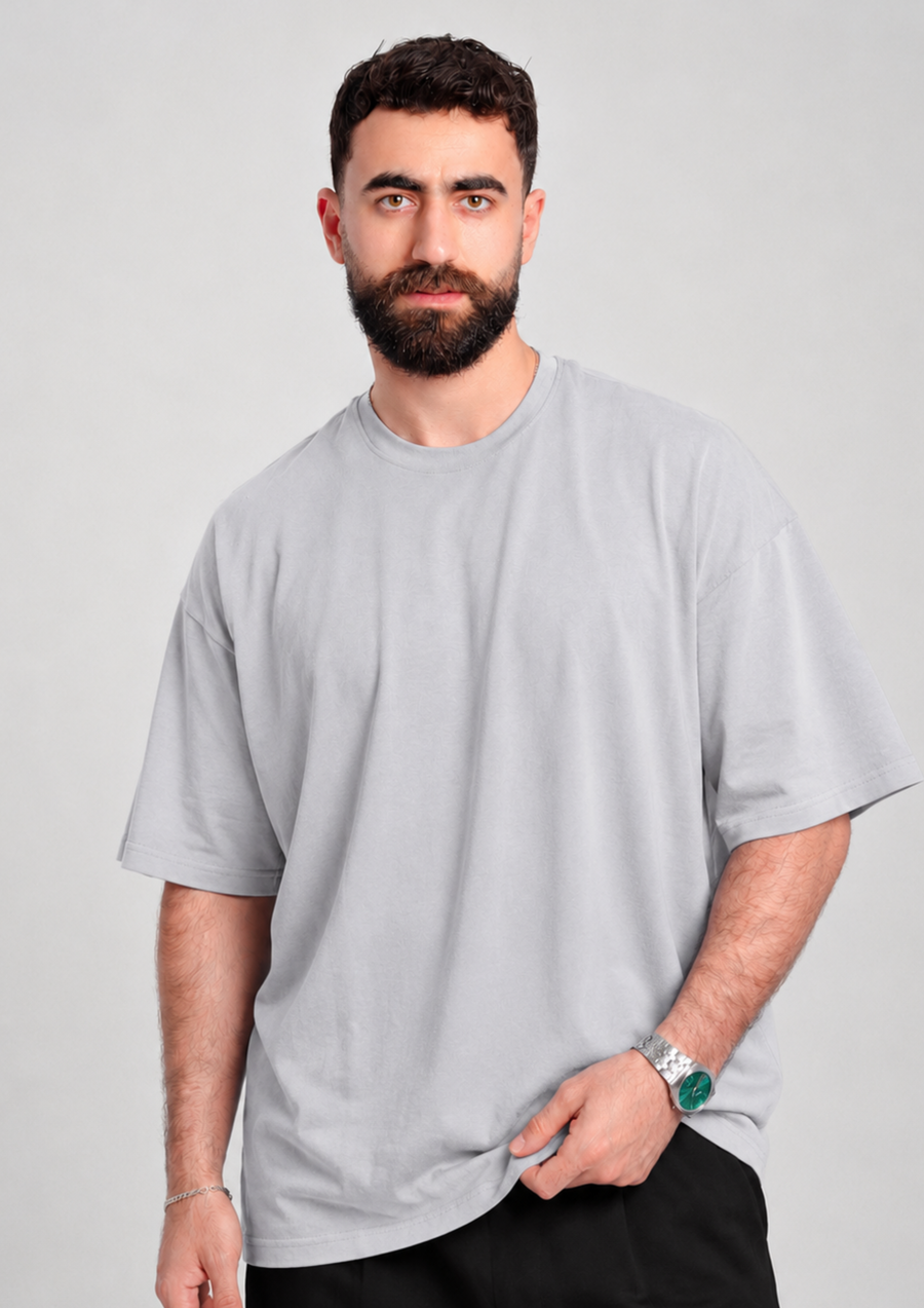 Men’s Oversized Essential T-Shirt – Light Grey