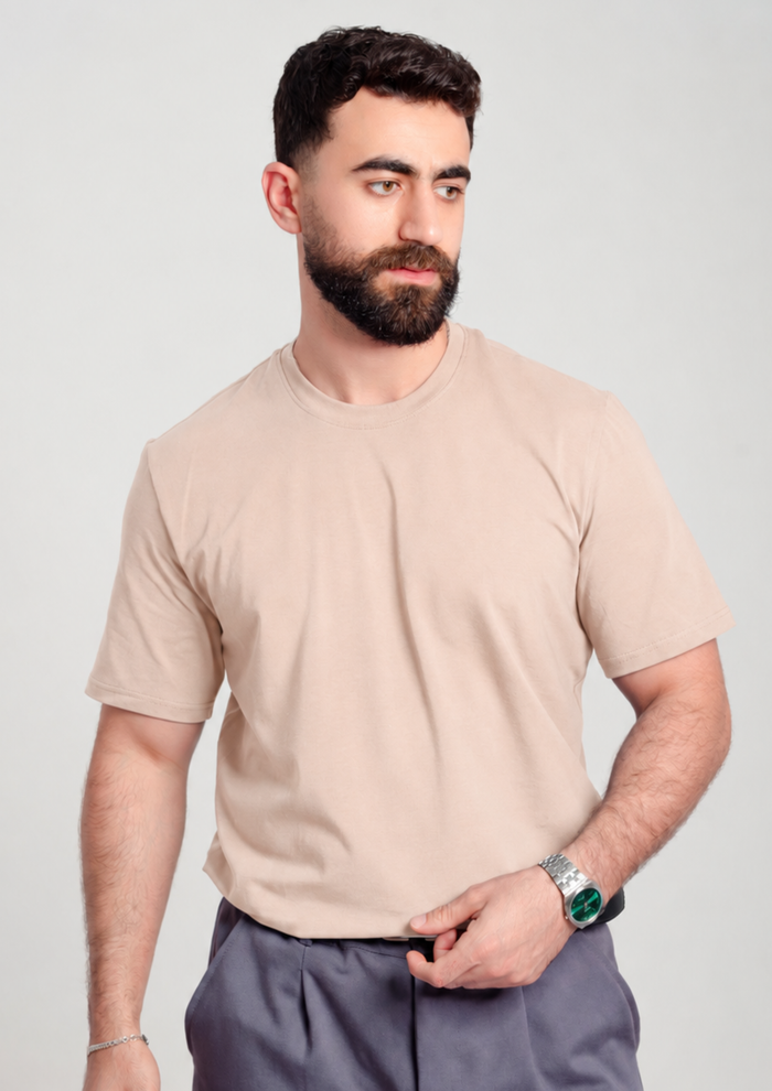 Men’s Regular Fit Essential T-Shirt – Beige
