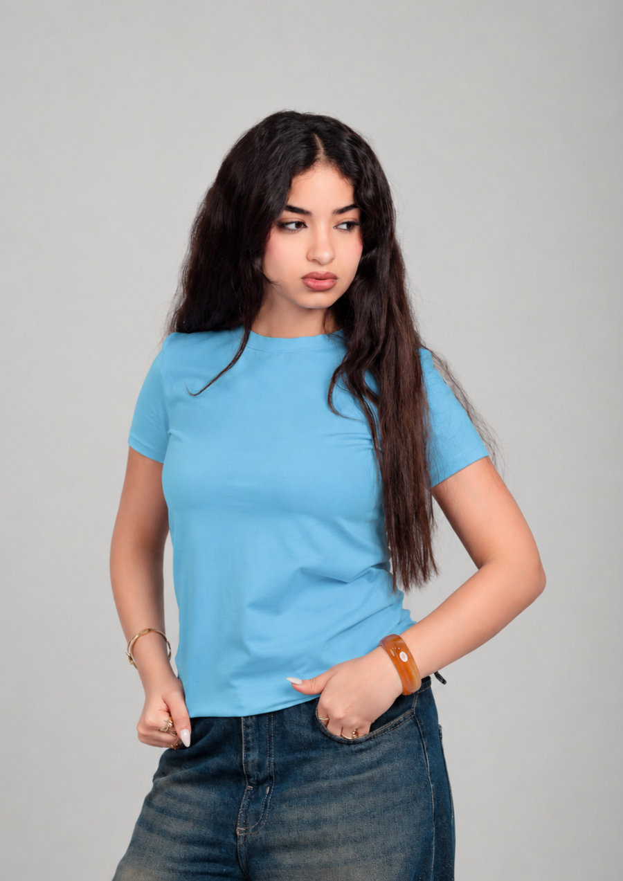 Women’s Regular Fit Essential T-Shirt – Sky Blue