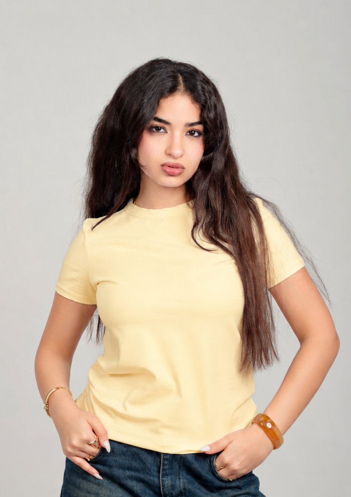 Women’s Regular Fit Essential T-Shirt – Soft Yellow