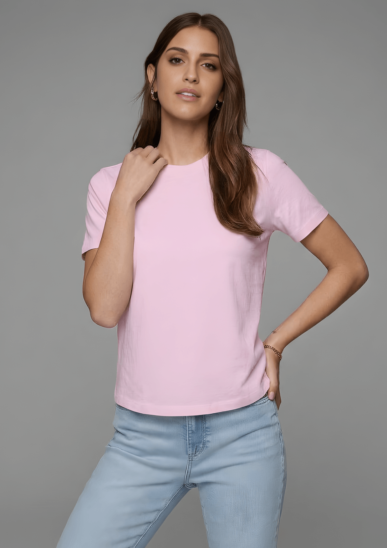 Women’s Essential Cotton Regural Fit T-Shirt – Soft Pink