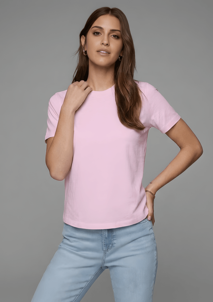 Women’s Essential Cotton Regural Fit T-Shirt – Soft Pink