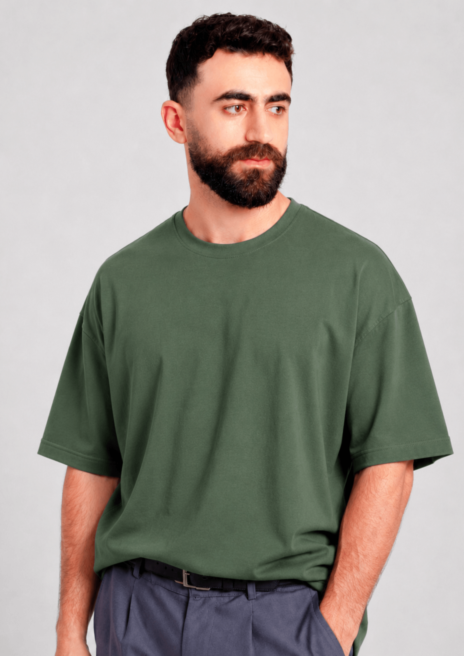 Men’s Oversized Essential T-Shirt – Olive Green