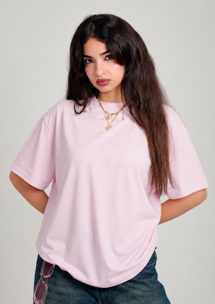 Women’s Oversized Essential T-Shirt – Soft Pink