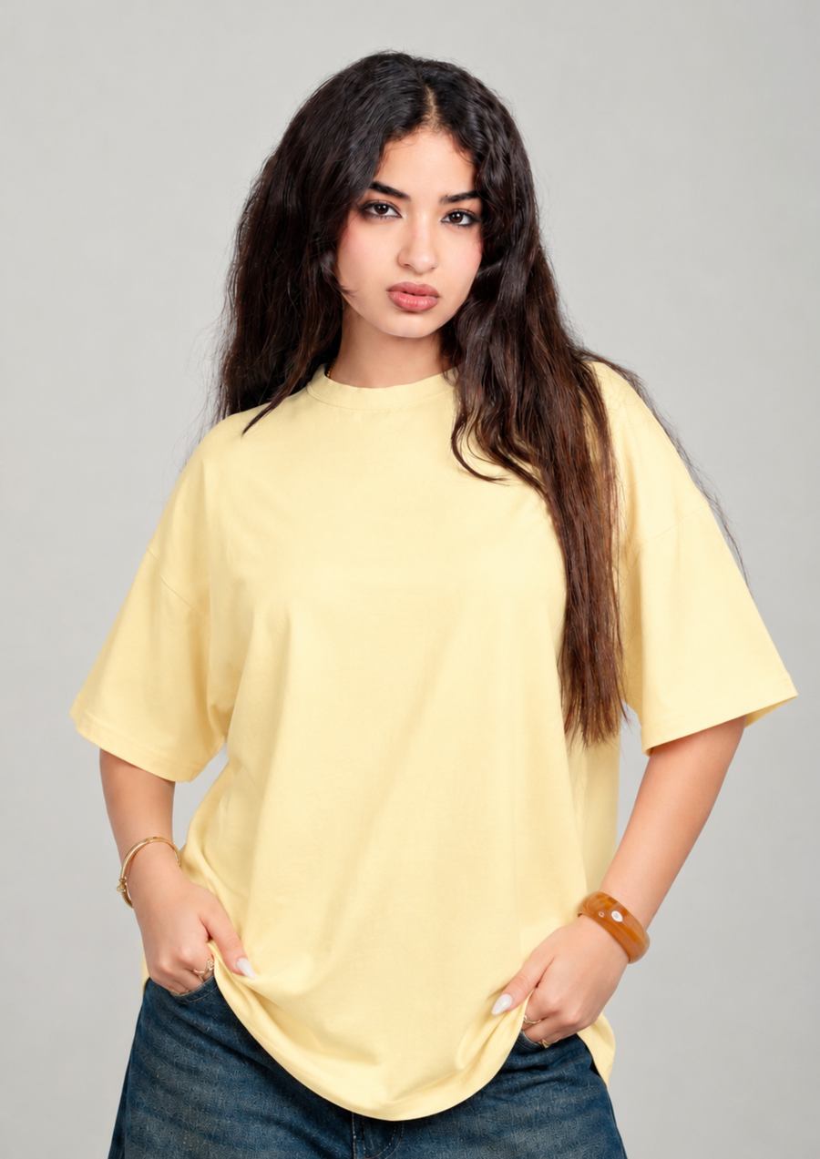 Women’s Oversized Essential T-Shirt – Soft Yellow